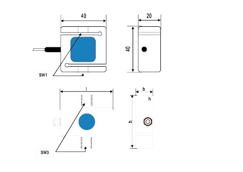Z2S-SW系列防水防塵獨立傳感器推拉力計結構圖